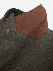 Green Regular Fit Trimmed Check Suit Jacket - Image 12 of 15