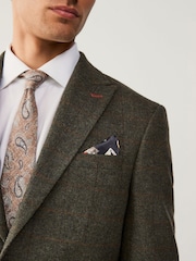 Green Regular Fit Trimmed Check Suit Jacket - Image 5 of 15
