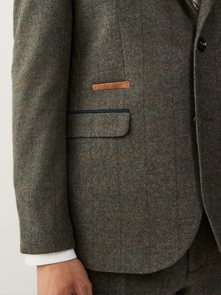 Vert - Standard - Veste de costume à carreaux Coupe classique - Image 6 of 11