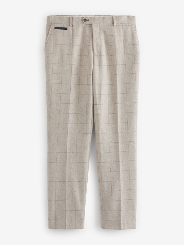 Lichtgrijs - Normale Pasvorm - Maatgesneden kostuum met ruit: pantalon - Image 10 of 11