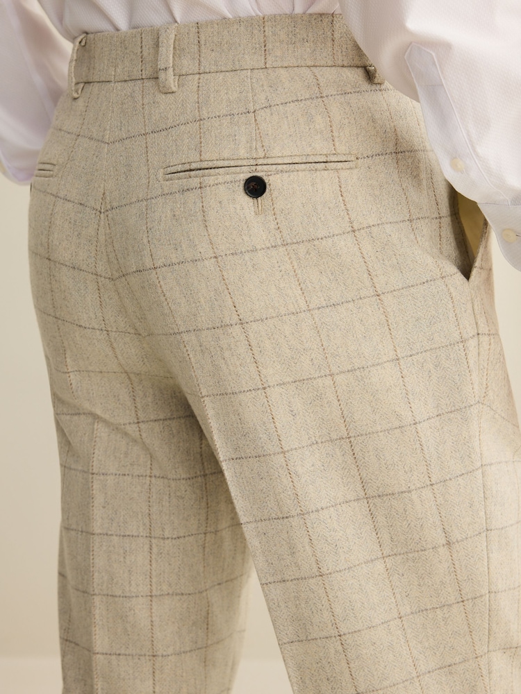 Lichtgrijs - Normale Pasvorm - Maatgesneden kostuum met ruit: pantalon - Image 6 of 11