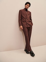 Brown EDIT Geometric Slim Fit Suit: Jacket - Image 14 of 23