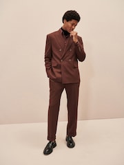Brown EDIT Geometric Slim Fit Suit: Jacket - Image 15 of 23