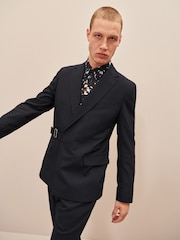 Brown EDIT Geometric Slim Fit Suit: Jacket - Image 17 of 23