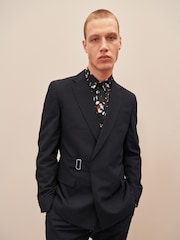 Brown EDIT Geometric Slim Fit Suit: Jacket - Image 18 of 23