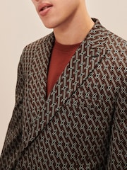Brown EDIT Geometric Slim Fit Suit: Jacket - Image 2 of 23
