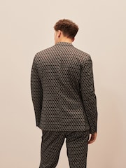 Brown EDIT Geometric Slim Fit Suit: Jacket - Image 5 of 23