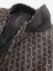 Brown EDIT Geometric Slim Fit Suit: Jacket - Image 8 of 23