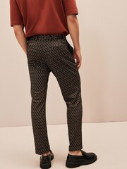 Brown EDIT Geometric Slim Fit Suit: Trousers - Image 4 of 8