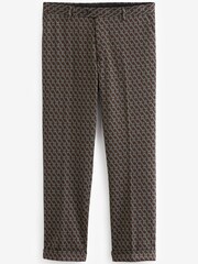 Brown EDIT Geometric Slim Fit Suit: Trousers - Image 6 of 8