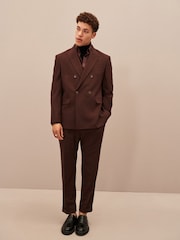 Burgundy Red EDIT Relaxed Fit Double Breasted Suit Jacket - Image 2 of 11