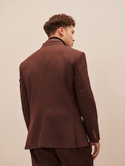 Burgundy Red EDIT Relaxed Fit Double Breasted Suit Jacket - Image 3 of 11