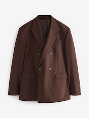 Burgundy Red EDIT Relaxed Fit Double Breasted Suit Jacket - Image 6 of 11