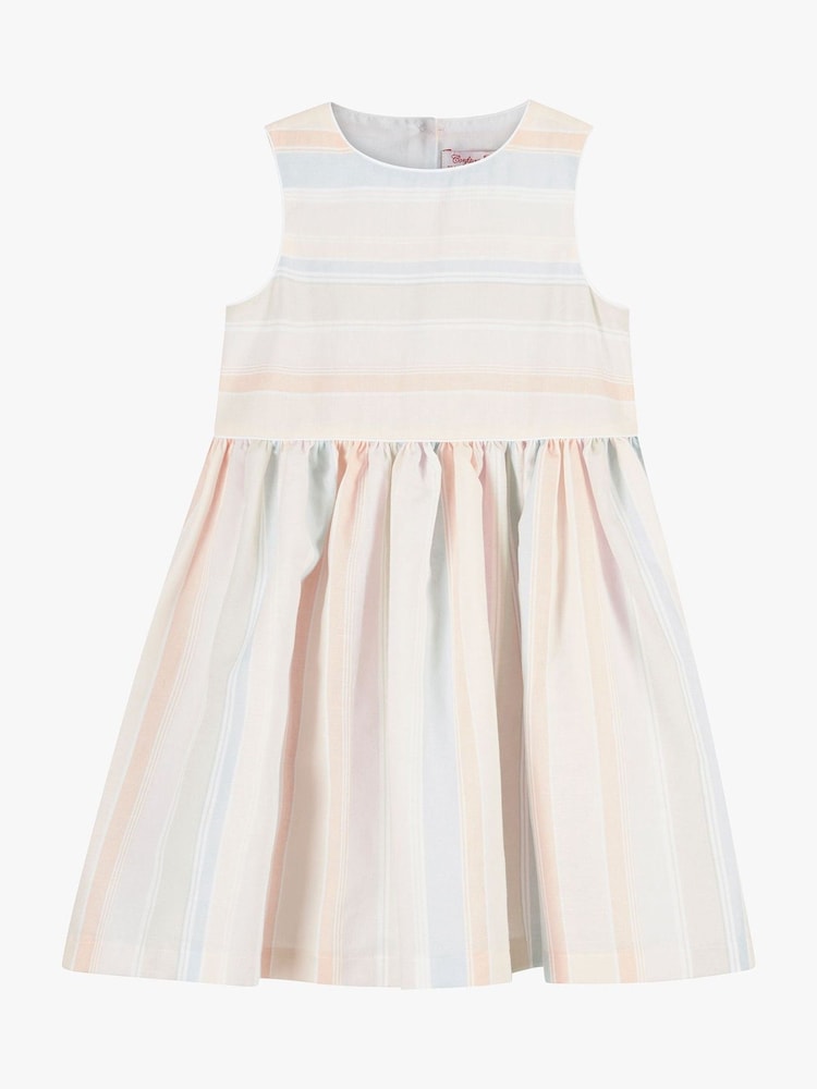 Trotters London Pastel Rainbow Stripe Sofia Dress - Image 2 of 4