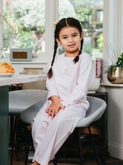Trotters London Pink Stripy Bunny Embroidered Pyjamas - Image 1 of 3