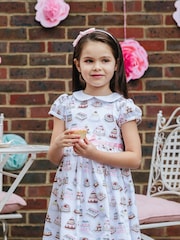 Trotters London White Cake Party Cotton Dress - Image 1 of 6