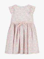Trotters London Pink Liberty Michelle Frill Sleeve Cotton Dress - Image 3 of 5