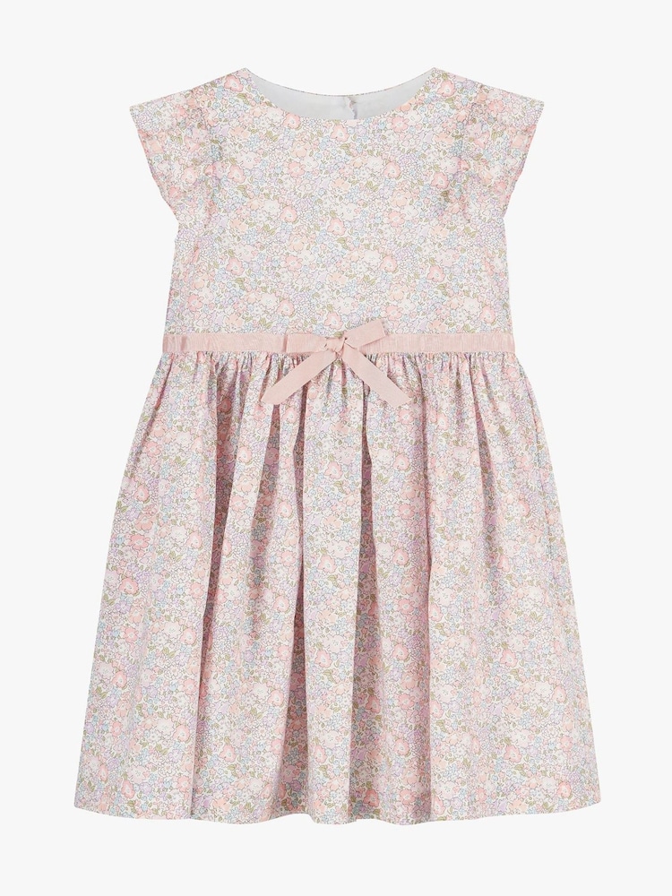 Trotters London Pink Liberty Michelle Frill Sleeve Cotton Dress - Image 3 of 5