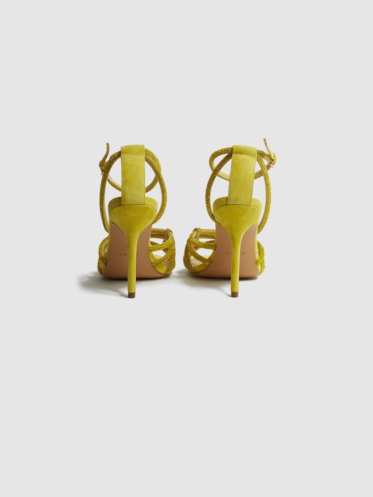 Reiss Yellow Eryn Embellished Heeled Sandals - Image 5 of 6