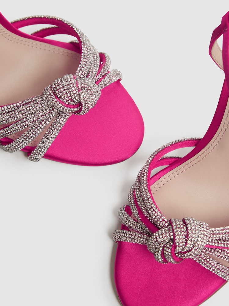 Reiss Pink Estel Embellished Heeled Sandals - Image 6 of 6