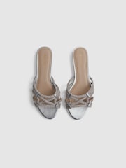 Reiss Silver Eryn Embellished Flat Sandals - Image 3 of 5