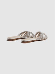 Reiss Silver Eryn Embellished Flat Sandals - Image 4 of 5