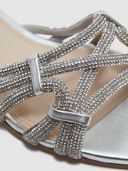 Reiss Silver Eryn Embellished Flat Sandals - Image 5 of 5
