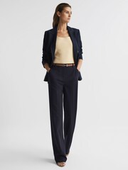 Reiss Lemon Tamara Square Neck Ribbed Vest - Image 3 of 7
