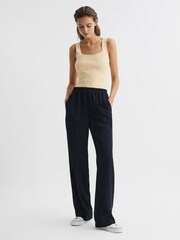Reiss Lemon Tamara Square Neck Ribbed Vest - Image 7 of 7