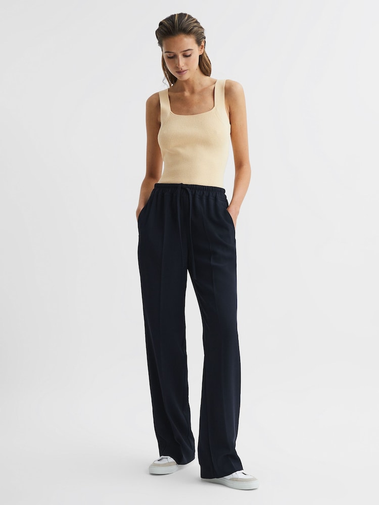 Reiss Lemon Tamara Square Neck Ribbed Vest - Image 7 of 7 Reiss Lemon Tamara Square Neck Ribbed Vest - Image 7 of 7