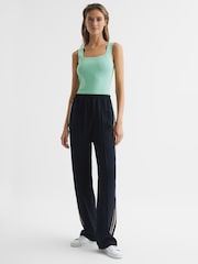 Reiss Mint Tamara Square Neck Ribbed Vest - Image 3 of 6