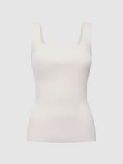 Reiss White Tamara Square Neck Ribbed Vest - Image 2 of 6