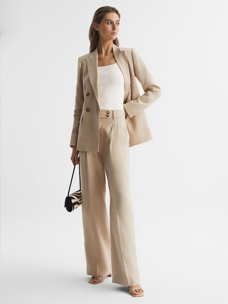 Reiss White Tamara Square Neck Ribbed Vest - Image 6 of 6