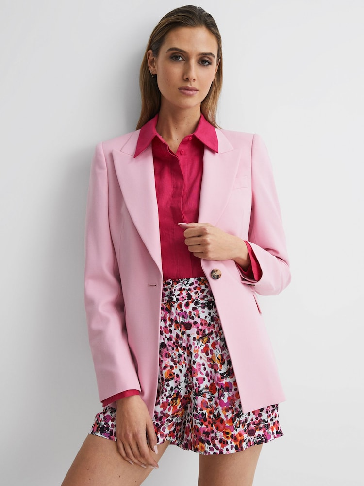 Reiss Fuschia Cammie Oversized Linen Shirt - Image 5 of 6