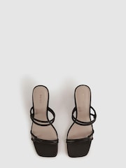 Reiss Black Emmy Leather Strappy Block Heels - Image 3 of 5