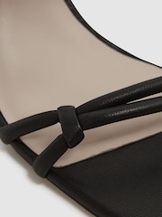 Reiss Black Emmy Leather Strappy Block Heels - Image 5 of 5