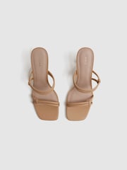 Reiss Almond Emmy Leather Strappy Block Heels - Image 3 of 5