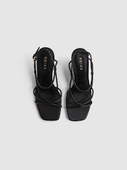 Reiss Black Daisey Strappy Wedge Heels - Image 3 of 5