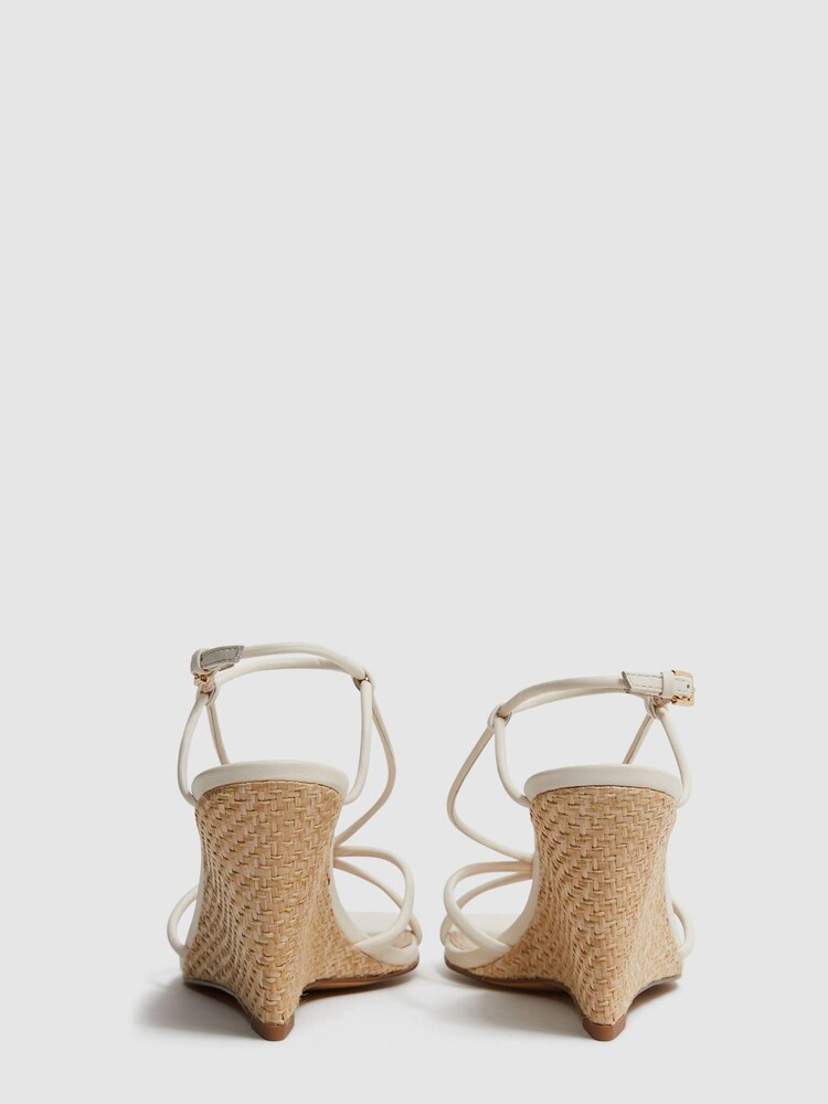 Reiss Off White Daisey Strappy Wedge Heels - Image 4 of 5
