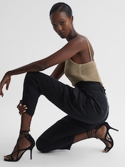 Reiss Black Kate Leather Strappy High Heel Sandals - Image 2 of 4
