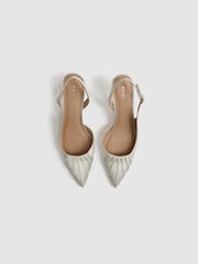 Reiss Off White Cecily Pointed Court Shoes - Image 3 of 5