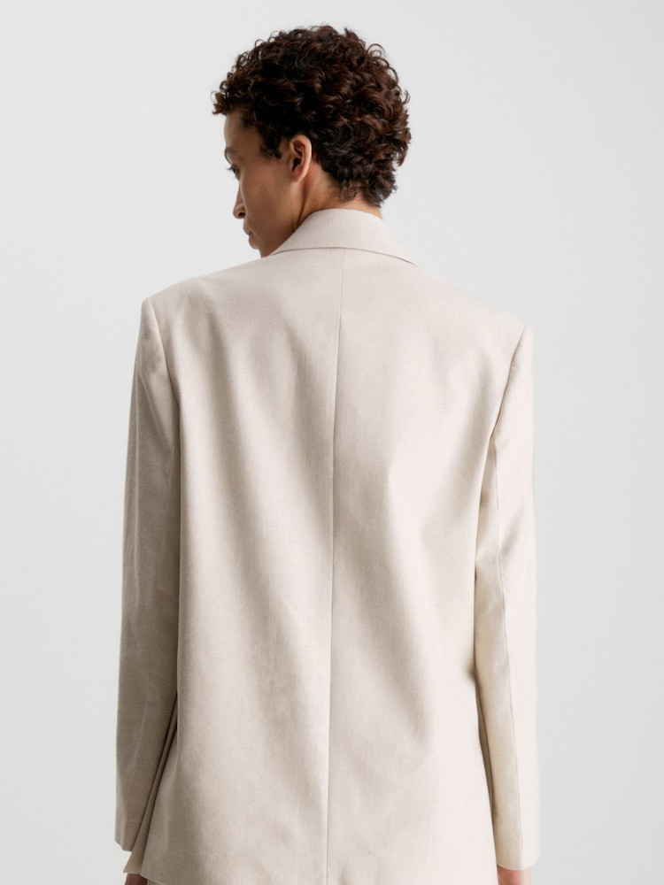 Calvin Klein Natural Linen Tailored Blazer - Image 2 of 5