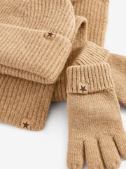 Camel Natural Hat, Gloves And Scarf Set (3-16yrs) - Image 5 of 5