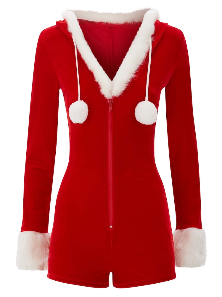 Ann Summers Red Christmas Sexy Santa Velvet Zip Through Body - Image 3 of 3