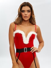 Ann Summers Red Christmas Sexy Santa Velvet Plunge Body - Image 2 of 4