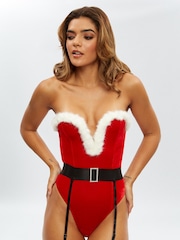 Ann Summers Red Christmas Sexy Santa Velvet Plunge Body - Image 3 of 4