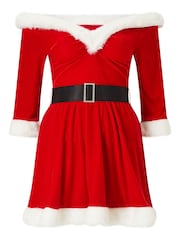 Ann Summers Red Christmas Bardot Sexy Santa Velvet Dress - Image 6 of 6