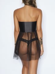 Ann Summers Black All Wrapped Up Satin Bow Dress - Image 2 of 3