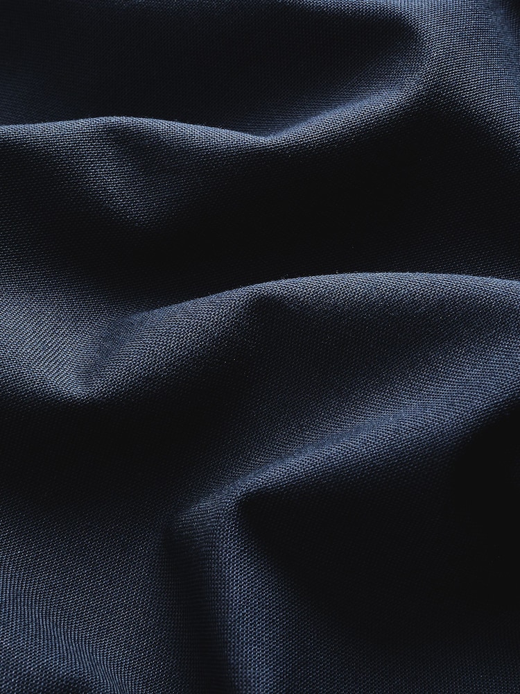 Navy Blue Slim Fit Stretch Oxford Long Sleeve Shirt - Image 6 of 6