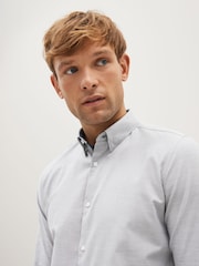 Light Grey Stretch Oxford Long Sleeve Shirt - Image 3 of 8